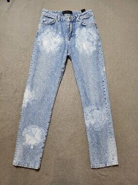 KOLLAR Men's 967 Cobain Bleach Splatter Blue Jeans Size 28 Distressed Acid Wash